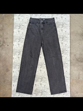Old Navy Sky-Hi Wide Leg Jeans Extra High-Rise Black Faded Wash Size 8 Tall